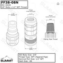 3/8″ Flat Face Hydraulic Quick Connect Coupler Set, 1/2″ NPT Thread