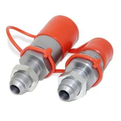 Flat Face Hydraulic Quick Connect Coupler Set, #10 JIC Bulkhead Mount