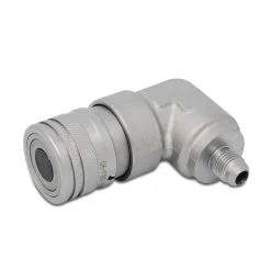 90 Degree Female Flat Face Hydraulic Quick Connect Coupler,3/8″ JIC Male Thread