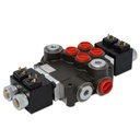 Hydraulic Monoblock Solenoid Directional Control Valve,2 Spool,13 GPM,12V DC