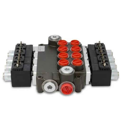 Hydraulic Monoblock Solenoid Directional Control Valve,4 Spool,13 GPM