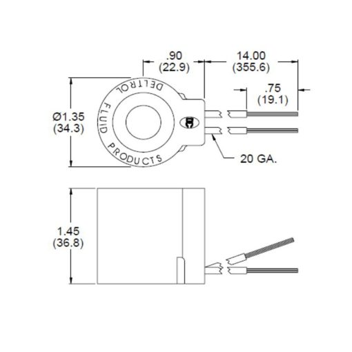 Deltrol 10238-66 Solenoid Coil, Wire Leads, 12v DC, 08 Series