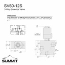 Hydraulic Selector Diverter Valve,3-Way,#12 SAE Ports,16 GPM,12v DC