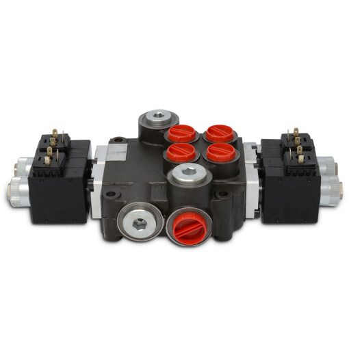 Hydraulic Monoblock Solenoid Directional Control Valve,2 Spool,21 GPM