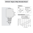 Hydraforce SV10-22-0-N-00 Solenoid Poppet Cartridge Valve,2-Way,Normally Closed,Rev Flow Energized