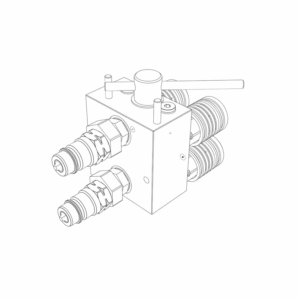 Manual Hydraulic Multiplier,SCV Splitter / Diverter Valve Kit with Couplers & Eccentric Fittings