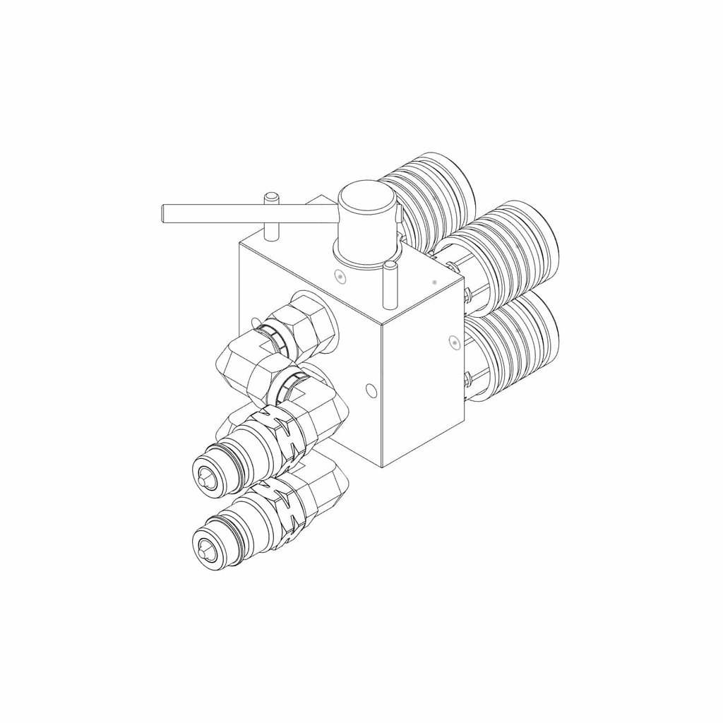 Manual Hydraulic Multiplier,SCV Splitter / Diverter Valve Kit with Couplers