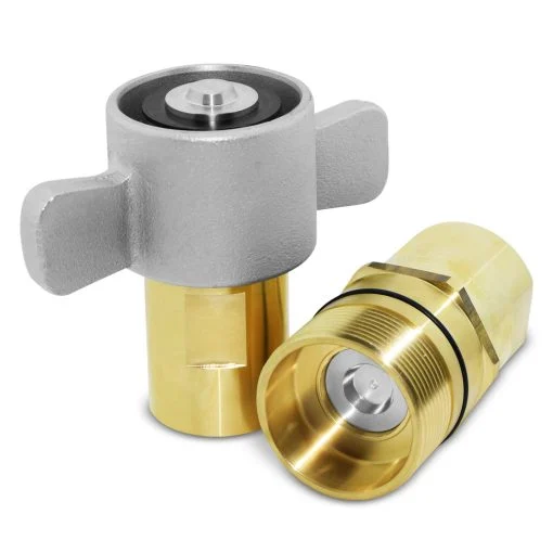 1″ NPT Wet-Line Wing Nut Hydraulic Quick Disconnect Coupler Set