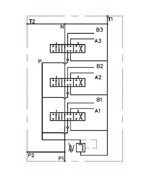 Monoblock Hydraulic Directional Control Valve,6 Spool,21 GPM