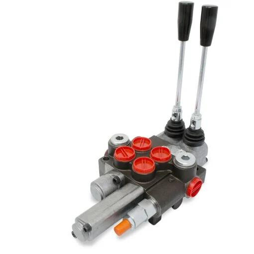 Monoblock Hydraulic Directional Control Valve,2 Spool w/ Single Float Detent,11 GPM