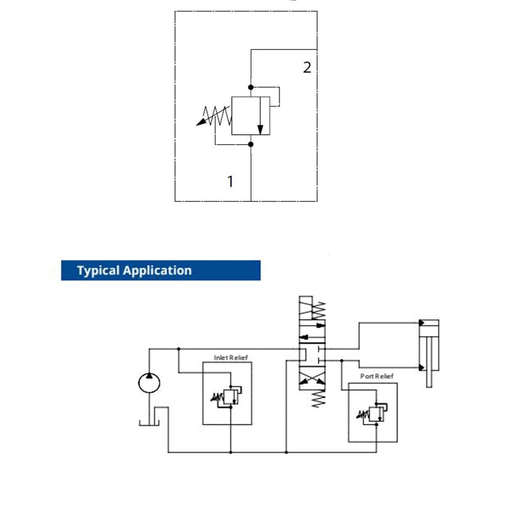 Adjustable Pressure Relief Valve; Direct-Acting; 20 GPM; 3000 PSI; #8 SAE Ports