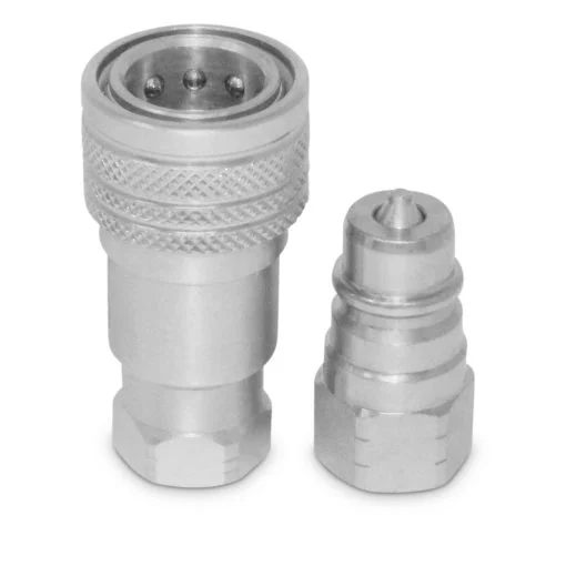 1/4” Ag Hydraulic Quick Connect Coupler Set,Poppet Valve,#6 SAE (9/16″-18 ORB) Thread