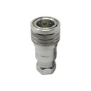 1/2″ Ag Hydraulic Quick Connect Female Coupler,Poppet Valve,#8 SAE (3/4″-16 ORB) Thread