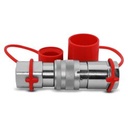 3/4″ Flat Face High Flow Hydraulic Quick Connect Coupler Set, 1″ NPT Thread