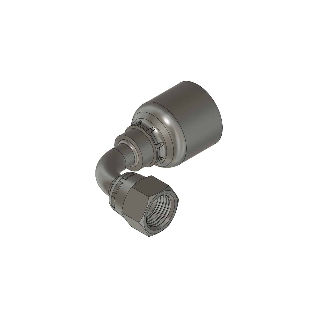 Crimp Fitting,Hose x 90 Deg JIC Female