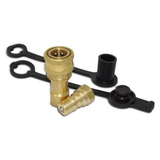 1/4″ NPT ISO 7241-B Brass With Stainless Steel Valve Quick Disconnect Hydraulic Coupler Set