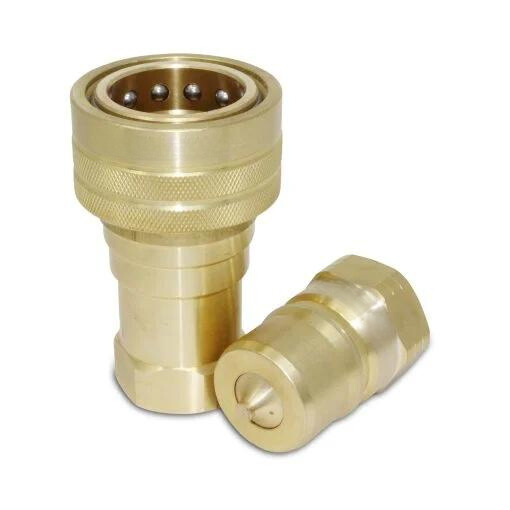 3/4″ NPT ISO 7241-B Brass Quick Disconnect Hydraulic Coupler Set