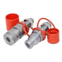 Flat Face Hydraulic Quick Connect Coupler Set, #10 JIC Bulkhead Mount