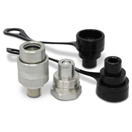 3/8″ 10000 PSI High Pressure Hydraulic Quick Coupler Set with Cap and Plug