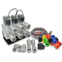 Hydraulic Multiplier Kit, 3 Circuit Selector Valve Including Couplers and Panel Mount Rocker Switch