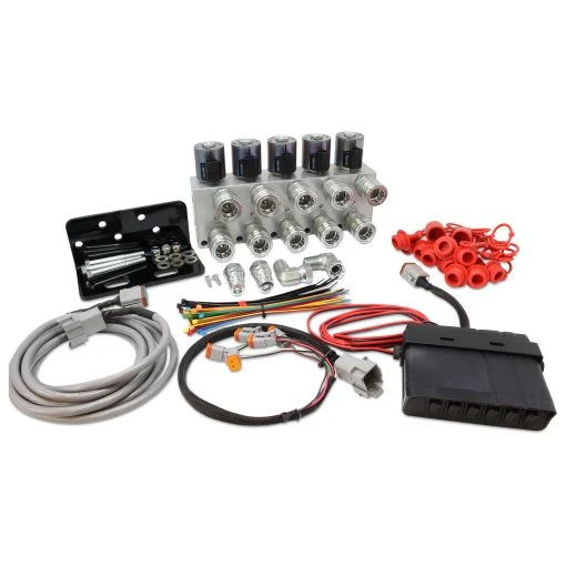 Hydraulic Multiplier Kit, 5 Circuit Selector Valve Including Couplers and Switch Box Control