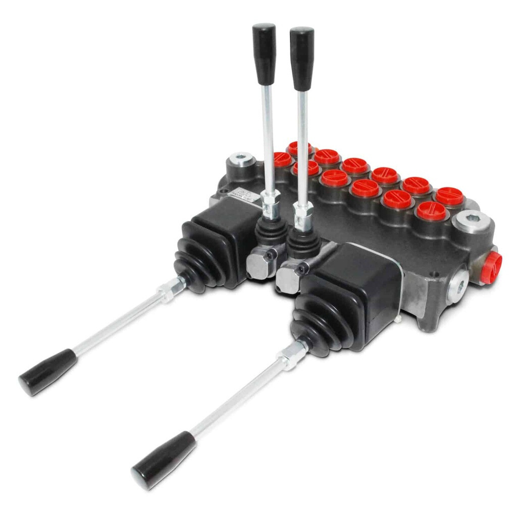 Monoblock Hydraulic Backhoe Directional Control Valve w/ 2 Joysticks,6 Spool,11 GPM