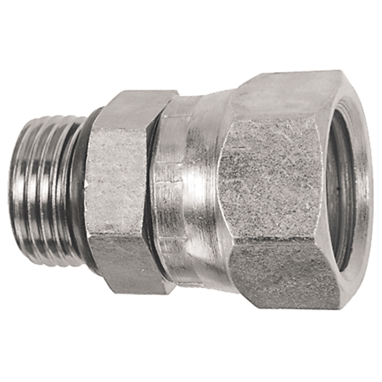 0611-04-06 7/16-20 MALE O-RING BOSS TO 3/8" FEMALE PIPE SWIVEL (NPSM) CONNECTOR