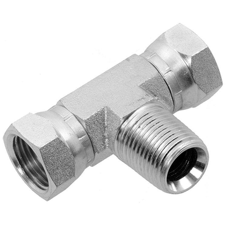 06T066-04-04 1/4" MALE PIPE (NPTF) X FEMALE PIPE SWIVEL (NPSM) BRANCH TEE