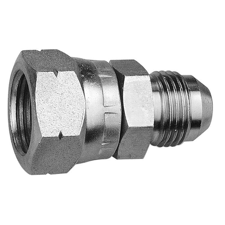 69015-04-04 1/4-19 FEMALE JAPANESE JIS 30° FLARE TO 7/16-20 MALE JIC 37° FLARE CONNECTOR