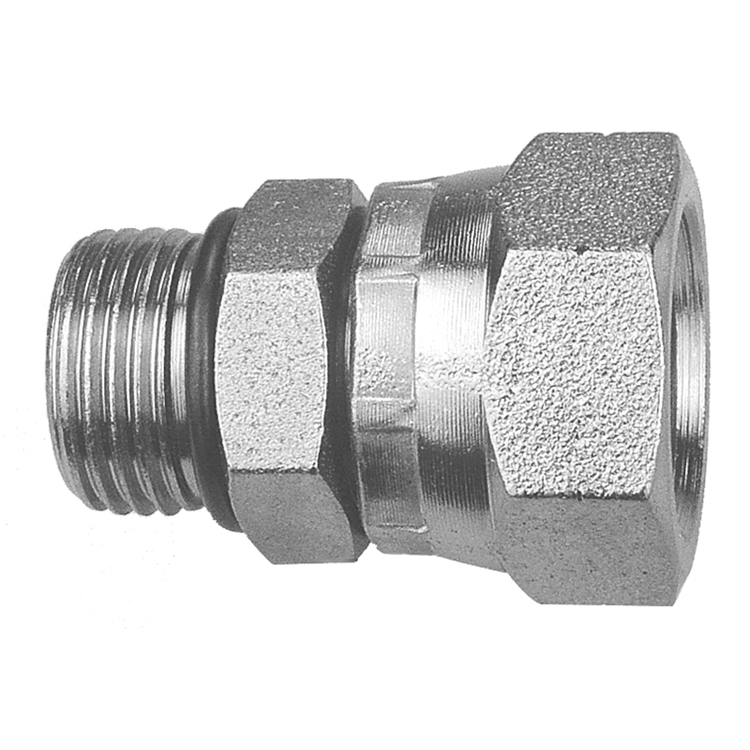 26011-06-04 9/16-18 MALE O-RING BOSS TO 1/4" FEMALE BSP PARALLEL CONNECTOR