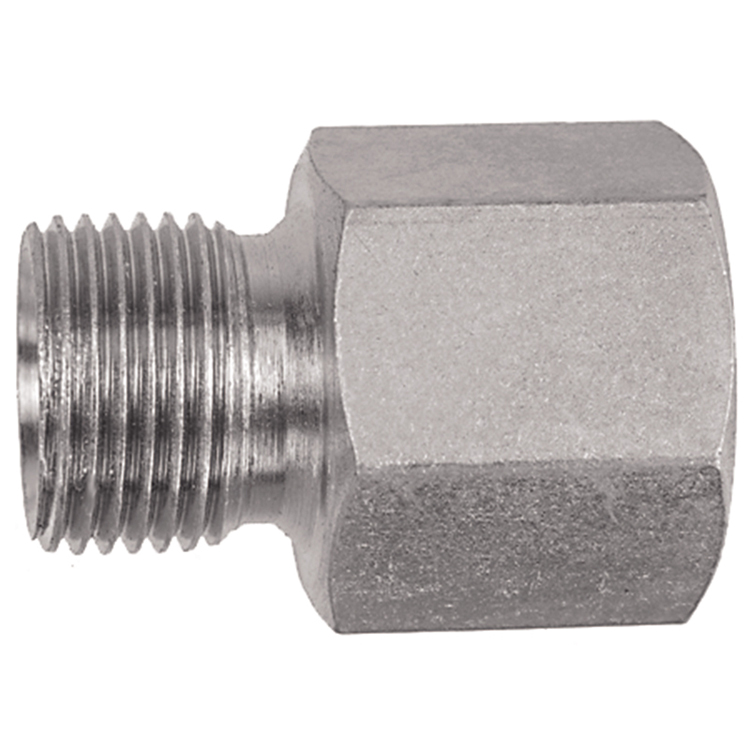 36008-04-02 1/4" MALE BSP PARALLEL TO 1/8" FEMALE PIPE (NPTF) FLARE CONNECTOR