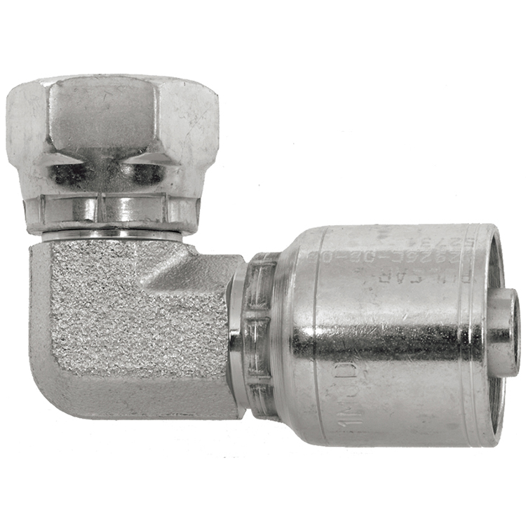 42926-12-12 3/4" 90° NON-SKIVE CRIMP COUPLING ELBOW WITH 3/4" FEMALE BSP PARALLEL THREAD