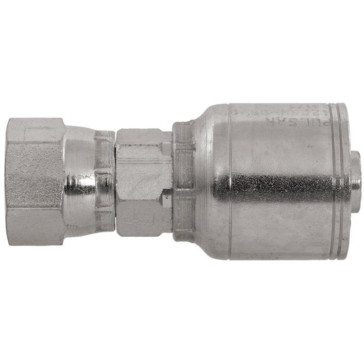 4405N-06-06 3/8" NON-SKIVE CRIMP COUPLING C/W DOUBLE HEX NUT WITH 9/16-18 FEMALE JIC 37° FLARE THREAD