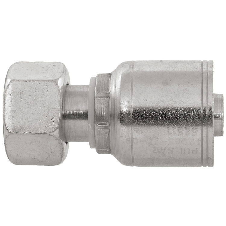 44063L-18-10 5/8" NON-SKIVE CRIMP COUPLING WITH L SERIES 18 MM FEMALE METRIC DIN 2353 THREAD