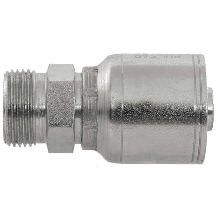 44073S-12-06 3/8" NON-SKIVE CRIMP COUPLING WITH S SERIES 12 MM MALE METRIC DIN 2353 THREAD