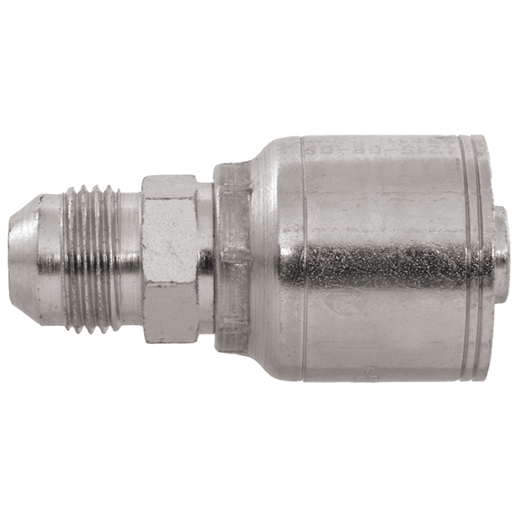 4415-06-06 3/8" NON-SKIVE CRIMP COUPLING WITH 9/16-18 MALE JIC 37° FLARE THREAD