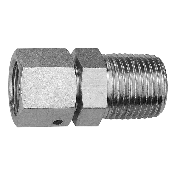 63016L-12-04 12 MM L SERIES FEMALE METRIC DIN 2353 TO 1/4" MALE PIPE (NPTF) ADAPTER