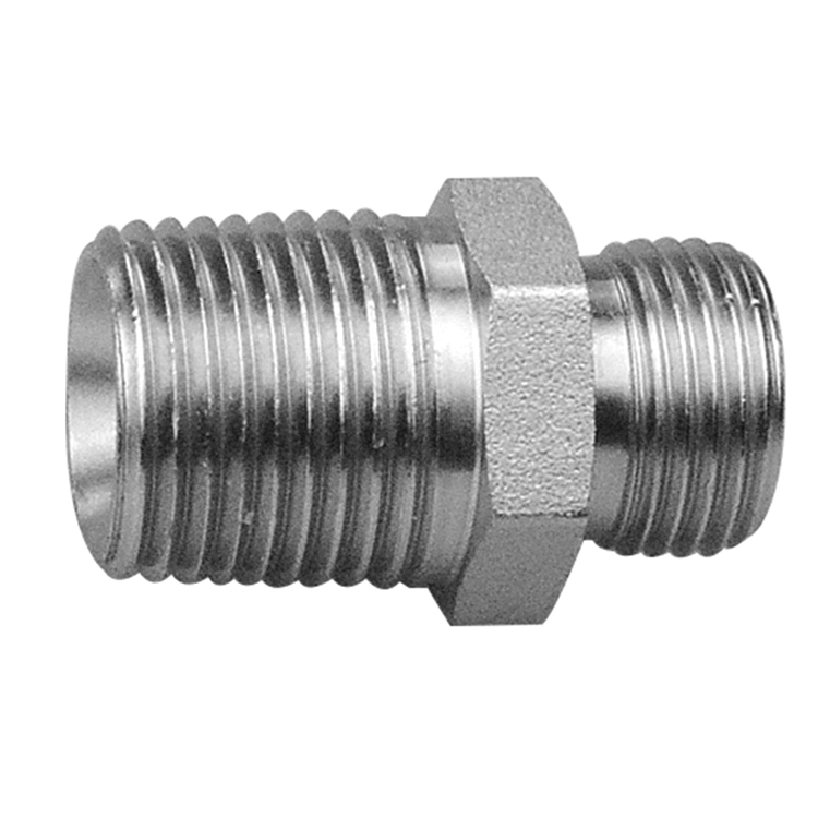 73016L-08-12 1/2" MALE PIPE (NPTF) TO 12 MM L SERIES MALE METRIC DIN 2353 ADAPTER