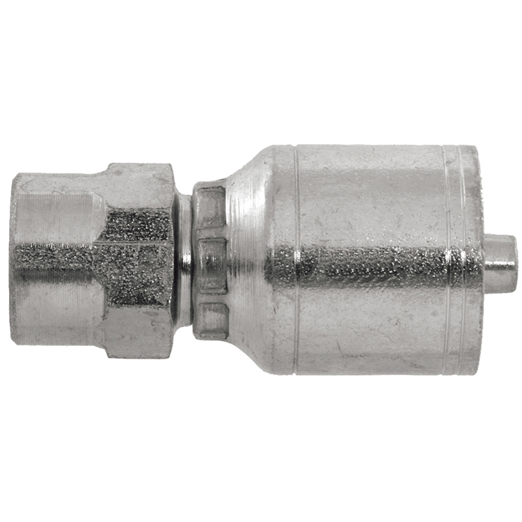 42027-12-08 1/2" NON-SKIVE CRIMP COUPLING WITH 3/4" FLAT FACE FEMALE BSP PARALLEL THREAD