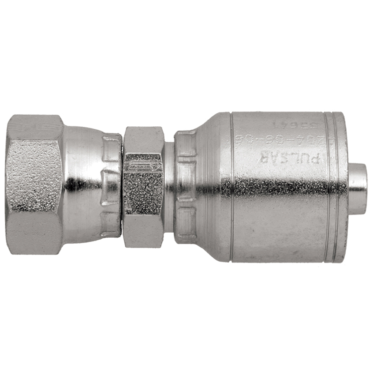 4204-06-04 1/4" NON-SKIVE CRIMP COUPLING WITH 5/8-18 FEMALE SAE 45° FLARE THREAD