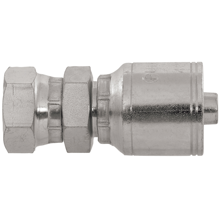 4206-04-04 1/4" NON-SKIVE CRIMP COUPLING WITH 1/4" FEMALE PIPE SWIVEL (NPSM) THREAD