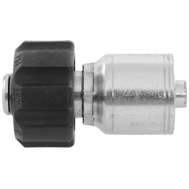 42064L-22-04 1/4" NON-SKIVE CRIMP COUPLING WITH M22 X 1.5 FEMALE METRIC PRESSURE WASHER THREAD