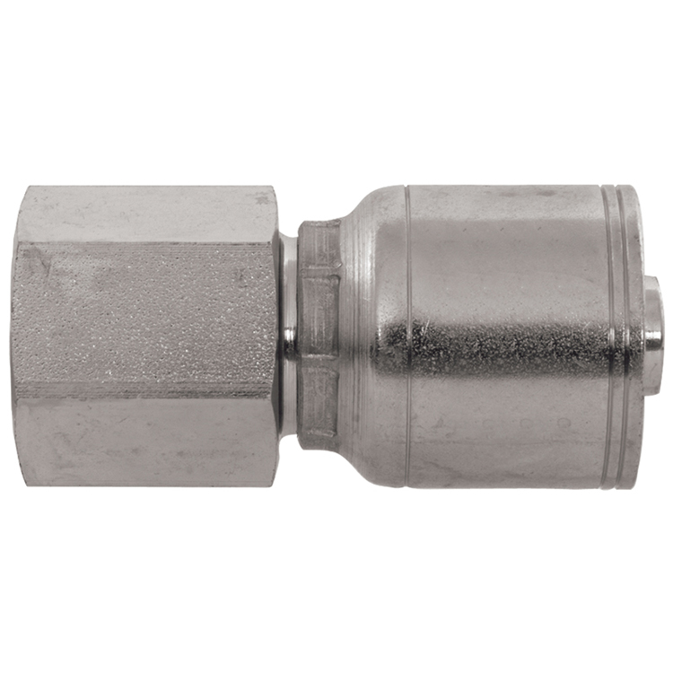 4208-02-04 1/4" NON-SKIVE CRIMP COUPLING WITH 1/8" FEMALE PIPE (NPTF) THREAD