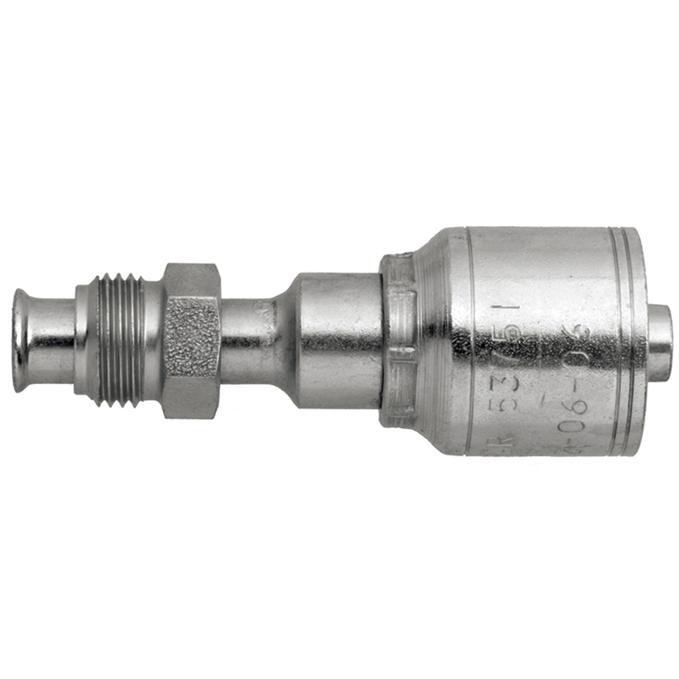 4211X-10-08 1/2" NON-SKIVE CRIMP COUPLING WITH 7/8-14 LIVE MALE SWIVEL O-RING BOSS THREAD