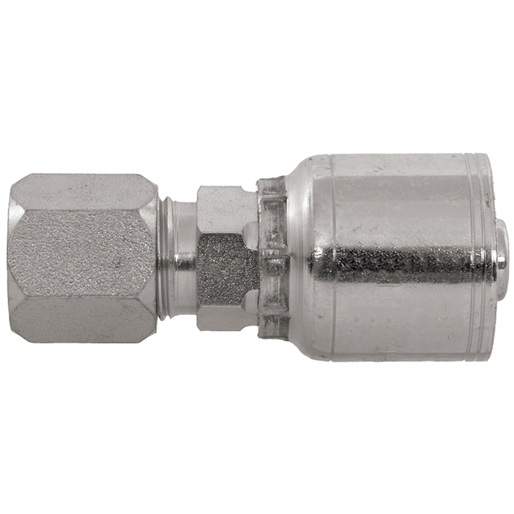 4260-04-04 1/4" NON-SKIVE CRIMP COUPLING WITH 7/16-20 FLARELESS COMPRESSION END