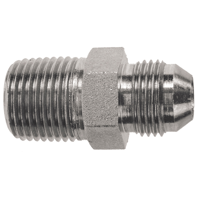 1516-02-05 1/8" MALE PIPE (NPTF) TO 1/2-20 MALE JIC 37° FLARE CONNECTOR