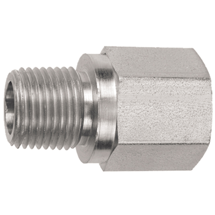 1608-02-04 1/4" STEEL FEMALE PIPE (NPTF) TO 1/8" MALE PIPE (NPTF) REDUCER