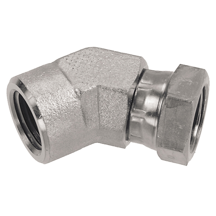 0648-08-06 1/2" FEMALE PIPE (NPTF) X 3/8" FEMALE PIPE SWIVEL (NPSM) 45° ELBOW