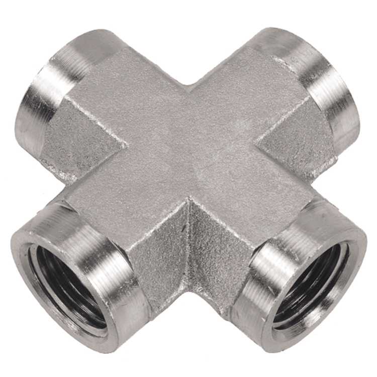 08X88-04-04 1/4" STEEL PIPE (NPTF) CROSS