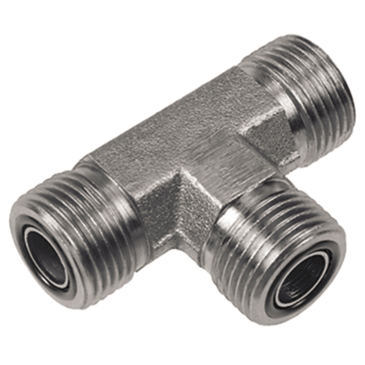 93T96-08-08 13/16-16 MALE O-RING FACE SEAL X 1/2" MALE PIPE (NPTF) BRANCH TEE